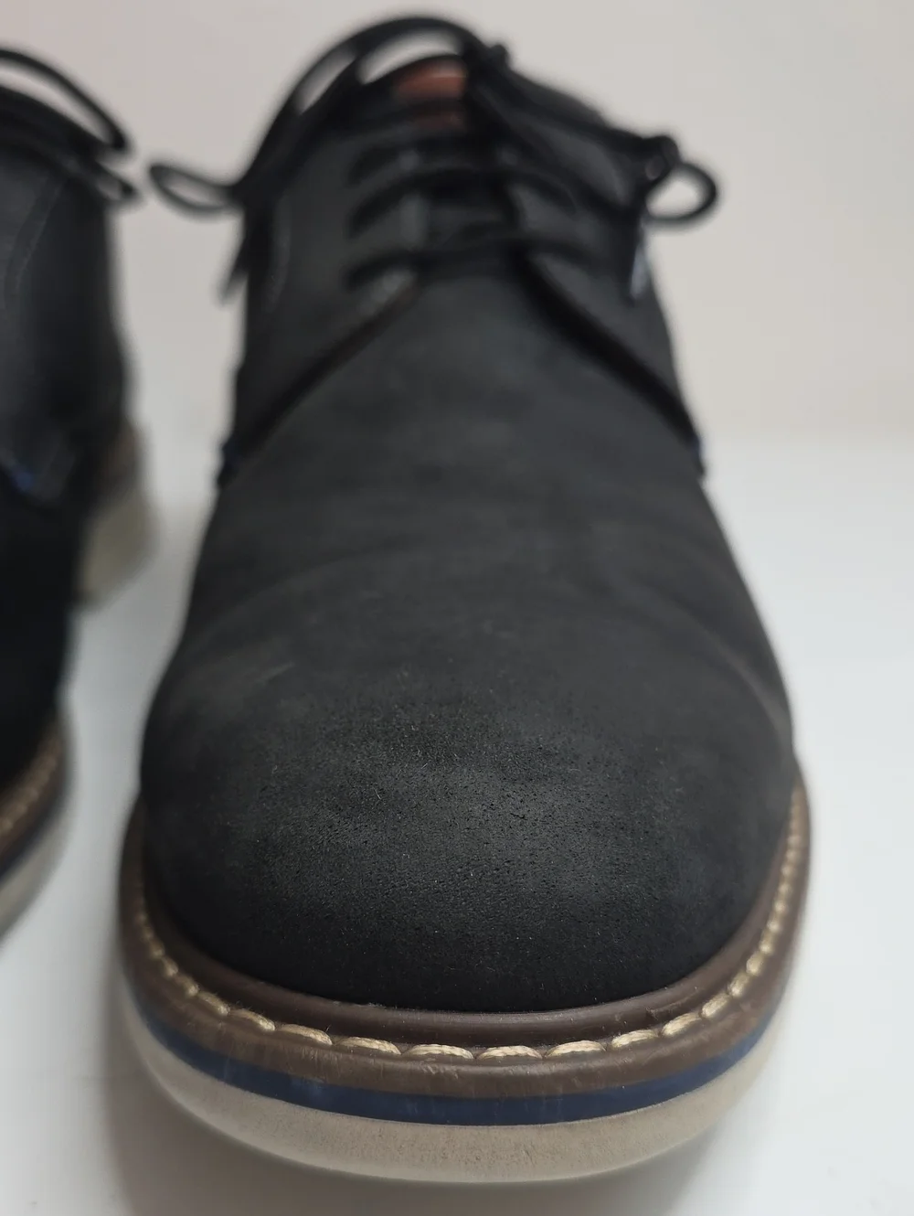 FLORSHEIM NORWALK PLAIN TOE BLACK NUBUCK CASUAL OXFORDS MENS 11.5W VGUC SLEEK